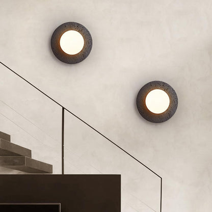 BFFGKGL Modern Natural Black Travertine Hallway Wall Sconce Nordic Creativity Round Transmittance Glass Bedside Wall Light Japanese Minimalist Aisle Wall Lamp For Living Room Stairs Living Room Balcon BFFGKGLBuy Supplements Australia