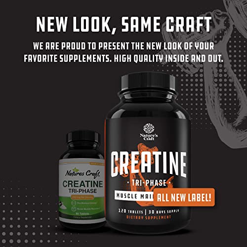 High Strength Tri Phase Creatine Pills - Muscle Mass Gainer and Muscle Recovery Creatine Natures CraftBuy Supplements Australia