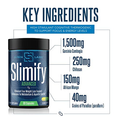 Siren Labs Slimify Advanced Fat Burner for Weight Loss - Garcinia Cambogia, African Mango SIRENLABSBuy Supplements Australia
