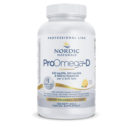 Nordic Naturals ProOmega-D, Lemon Flavor - 120 Soft Gels - 1280 mg Omega-3 + 1000 IU D3 - High-Potency Fish Oil - EPA & DHA - Brain, Eye, Heart, & Immune Health - Non-GMO - 60 Servings Nordic NaturalsBuy Supplements Australia