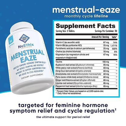 NuEthix Formulations Menstrual Eaze Dietary Supplement, Targeted Feminine Hormone Symptom Relief NuEthix FormulationsBuy Supplements Australia