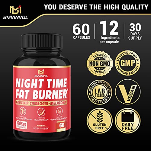 BMVINVOL Night Time Fat Burner, 12-in-1 Powerful Blend of Green Tea, Ceylon Cinnamon BMVINVOLBuy Supplements Australia