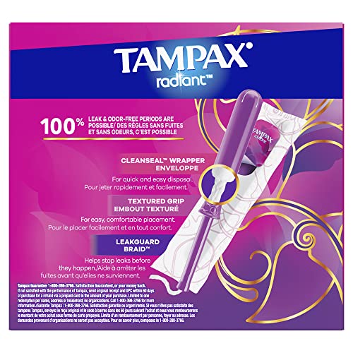 Tampax Radiant Tampons 42 R 2.7X 3/4/ 42ct, Pink and Blue TampaxBuy Supplements Australia