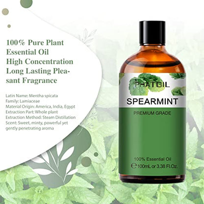 PHATOIL Spearmint Essential Oil 100ML, Pure Premium Grade Spearmint Essential Oils PHATOILBuy Supplements Australia