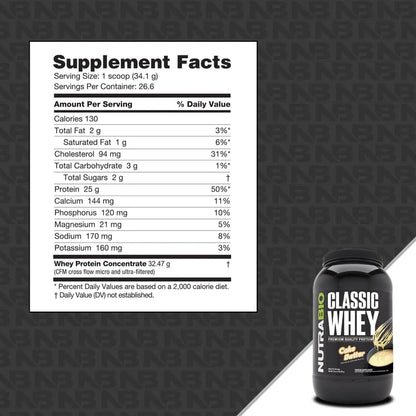 NutraBio Classic Whey Protein Powder- 25G Protein Per Scoop - Full-Spectrum Amino NutraBioBuy Supplements Australia