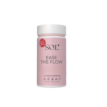 Sol Nutrition Ease the Flow - PMS Support, Menstrual Relief, PMDD Supplements, Period Relief Products, Eases Bloating & Mood Swings, Vitamins B6 & B8, 60 Easy-to-Swallow Capsules Sol NutritionBuy Supplements Australia