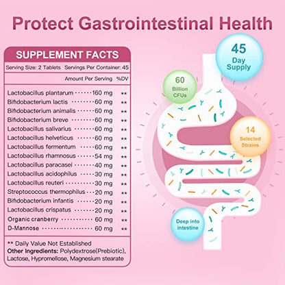 Probiotics-for-Women, Probiotics and Prebiotics, Cranberry and D-Mannose, 50-Billion NATURE TARGETBuy Supplements Australia