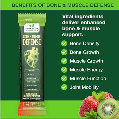 Bone & Muscle Defense Stick Pack | HMB + Leucine Amino Blend for Muscle Support | Protein Growth & Strength Formula for Women & Men | Fertility & Energy Support | Convenient On-the-Go Supplement GREEN VALLEY NATURALSBuy Supplements Australia