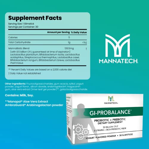 Mannatech Prebiotics and Probiotics, 30 Slimsticks, Yogurt Flavor, GI-ProBalance w/MannaBiotic Blend MannatechBuy Supplements Australia
