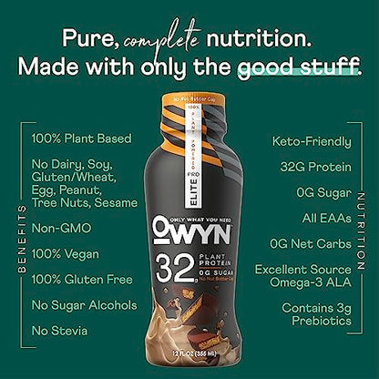 Pro Elite Vegan Plant-Based High Protein Keto Shake, No Nut Butter Cup, Zero Sugar OWYN Only What You NeedBuy Supplements Australia