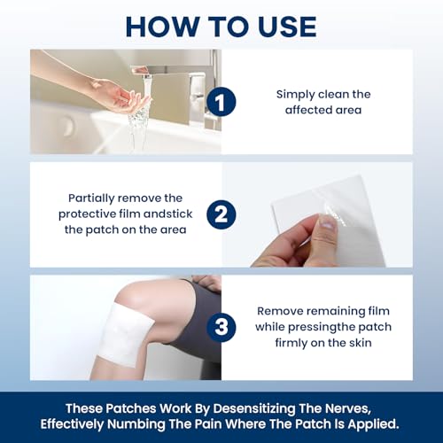 Sumifun 4% Lidocaine Patches Maximum Strength- Pain Relieving Gel Patch for Back, Shoulder, Muscle, Knee Pain Relief,Neck & Joint Pains-Numbs Away Pain, Apply for Up to 8 Hours (Large, Count, 32) SumifunBuy Supplements Australia