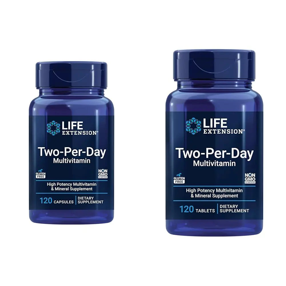 Life Extension Two-Per-Day Multivitamin 120 Capsules & 120 Tablets - Vitamins B, C, D, Zinc & Over 25 Vitamins, Minerals & Extracts Life ExtensionBuy Supplements Australia