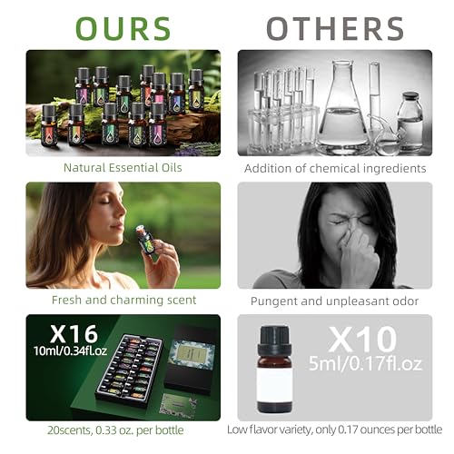 KMSCO Essential Oils Set -Top 16(0.33Fl Oz) Organic Plant Natural Fragrance Scents Blends Oil KMSCOBuy Supplements Australia