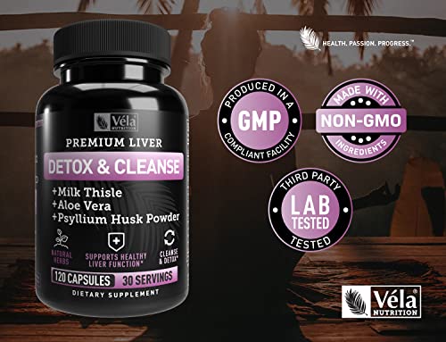 Véla Colon Cleanse & Liver Detox Formula Cleanse - 22 Herbs with Milk Thistle, Turmeric VélaBuy Supplements Australia