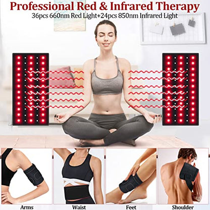 NEXTWOOD 660nm and 850nm Infrared Red Light Arm Therapy Wrap Belt with Timer & Brightness Setting Red NEXTWOODBuy Supplements Australia