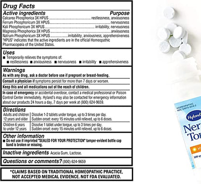 Hyland's Naturals Nerve Tonic Stress Relief Tablets, Natural Relief of Restlessness, Nervousness Hyland'sBuy Supplements Australia