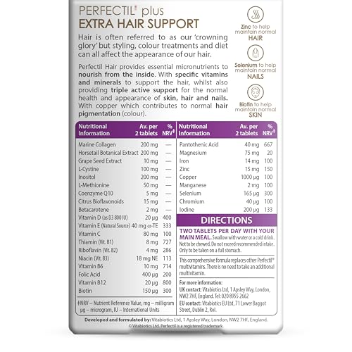 Perfectil Vitabiotics Multivitamin | Hair Growth and Thickening Formula | Supports Thicker, Healthy Hair | Vitamin D, E, Collagen, Biotin, and More PerfectilBuy Supplements Australia