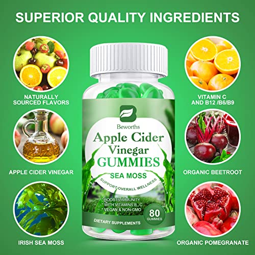 B BEWORTHS Apple Cider Vinegar & Sea Moss Gummies, Organic ACV Gummies B BEWORTHSBuy Supplements Australia