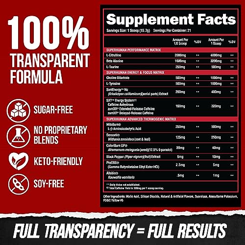 ALPHA LION Superhuman Burn 2-in-1 Metabolism Booster Pre Workout ALPHA LIONBuy Supplements Australia