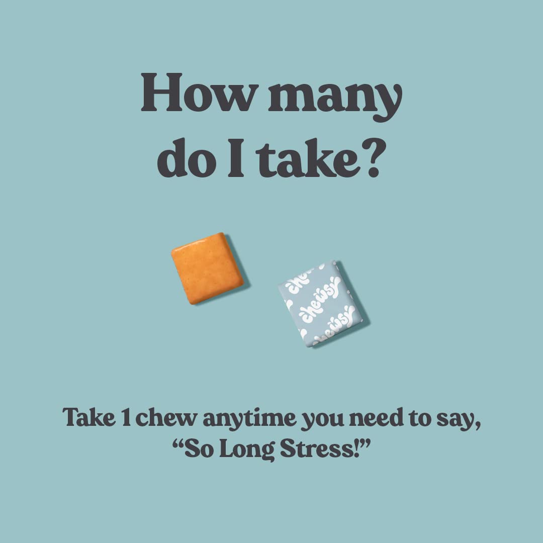 Chewsy So Long Stress, Calm Fruity Chews, Stay Calm & Focused. w/L-theanine, Amino Acid, GABA, Glycine, Tyrosine, Taurine & Magnesium. Non-GMO and Gluten-Free. Tropical Fruity Chews, 30-Day Supply CHEWSYBuy Supplements Australia