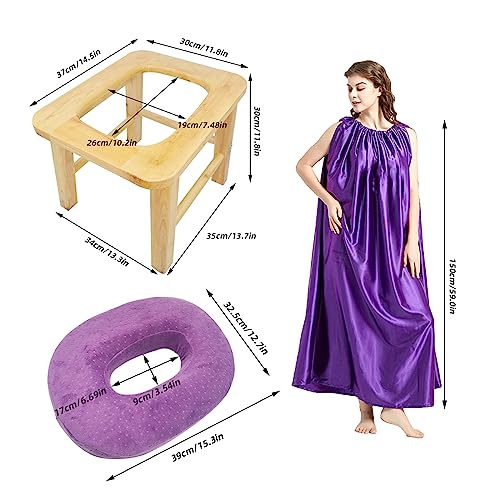 ElasignShopo Yoni Seat Kit, Wooden Vaginial Steaming Stool Chair Set with Gown for Feminine ElasignShopoBuy Supplements Australia