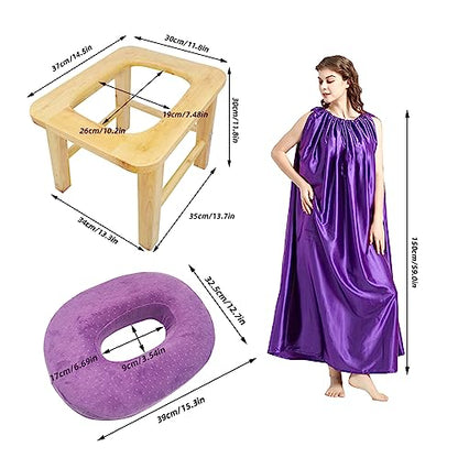 ElasignShopo Yoni Seat Kit, Wooden Vaginial Steaming Stool Chair Set with Gown for Feminine ElasignShopoBuy Supplements Australia