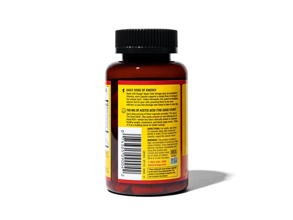 Bragg Apple Cider Vinegar True Energy Capsules – 6 B Vitamins – Caffeine Free BraggBuy Supplements Australia