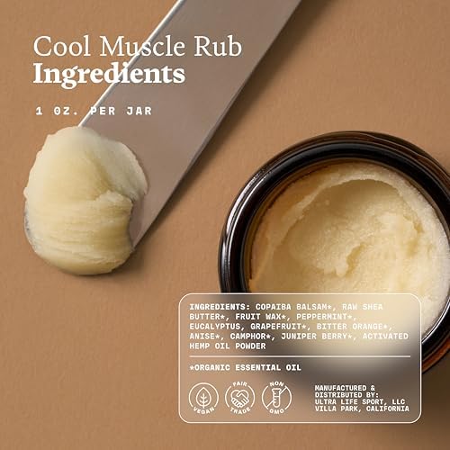 Ultra Life Sport – Premium Cooling Muscle Rub – Vegan Topical Balm with Peppermint & Bergamot – Organic, Non-GMO, Water-Based Formula – Clean Botanical Ingredients Ultra Life SportBuy Supplements Australia