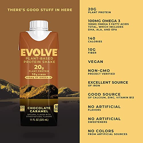 Evolve Plant Based Protein Shake, Chocolate Caramel, 20g Vegan Protein, Dairy Free EvolveBuy Supplements Australia