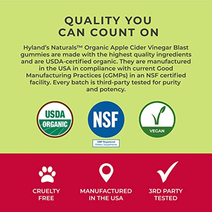 Hyland's Naturals Organic Apple Cider Vinegar Blast Gummies, Digestive Health Suppor Hyland'sBuy Supplements Australia