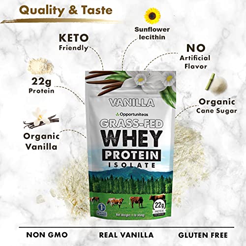Opportuniteas Vanilla Whey Protein Powder - Grass Fed Whey Isolate + Real Sugar & Vanilla OpportuniteasBuy Supplements Australia