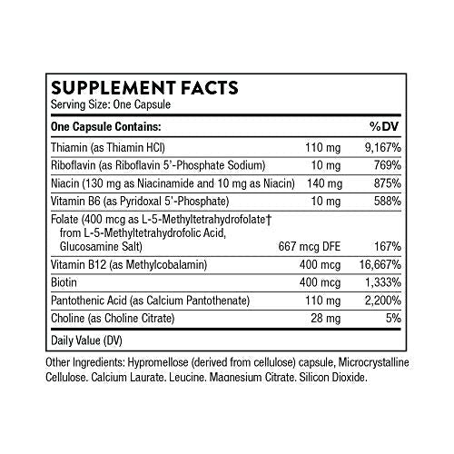 THORNE Basic B-Complex - Tissue-Ready Vitamin B Complex Supplement with Choline THORNEBuy Supplements Australia
