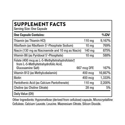 THORNE Basic B-Complex - Tissue-Ready Vitamin B Complex Supplement with Choline THORNEBuy Supplements Australia