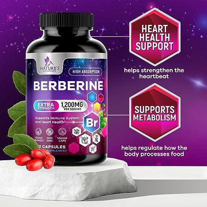Berberine Supplement 1200mg per Serving - High Absorption Heart Health Support Nature's NutritionBuy Supplements Australia
