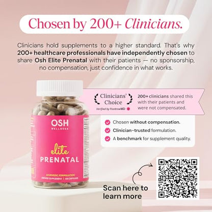 Ayurvedic Elite Prenatal Vitamins with Folate, Choline, Iron, Iodine & more | Made in USA | Optimal Bioavailability | Supports Baby's Growth and Brain Development | 30 Day Supply - OSH Wellness Freshly MomsBuy Supplements Australia