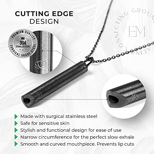 Mindful Breathing Necklace for Anxiety Stress Relief - Earth and Moon Stainless Steel Anxiety EARTH AND MOONBuy Supplements Australia