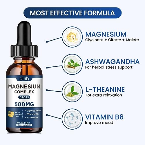 Triple Magnesium Complex Supplement-Magnesium Glycinate, Citrate, Malate Liquid Drops dilibBuy Supplements Australia