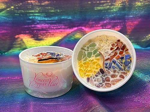 Princess Pippa's Place Healing Candles with Crystals Inside- Natural Soy Wax 7 Stones Crystal Candle Jar Msupps.comBuy Supplements Australia