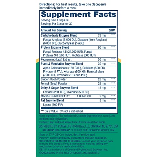 Renew Life Digestive Duo Probiotic + Enzymes; Probiotic Promotes Digestive Health Renew LifeBuy Supplements Australia
