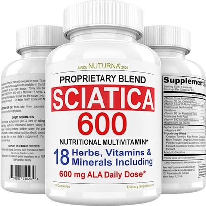 Sciatica Supplement with 600 mg Alpha Lipoic Acid - Sciatic Nerve Support NuturnaBuy Supplements Australia