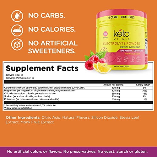 Keto Vitals Electrolytes Powder - Sugar Free Keto Electrolytes Powder with Potassium Keto VitalsBuy Supplements Australia