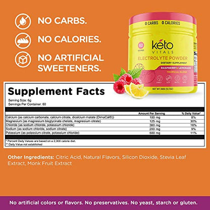 Keto Vitals Electrolytes Powder - Sugar Free Keto Electrolytes Powder with Potassium Keto VitalsBuy Supplements Australia