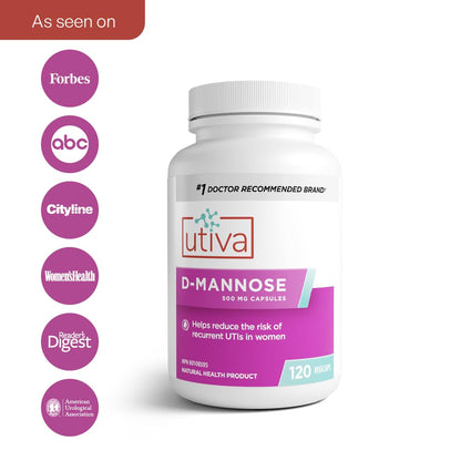 Szio+ Utiva D-Mannose 500mg Capsules – Naturally Flush The Bladder and Urinary Tract – UTI Avoidance – D Mannose Supplements for Women – Supports Urinary Tract Infection Treatments, 120 Capsules Szio+Buy Supplements Australia