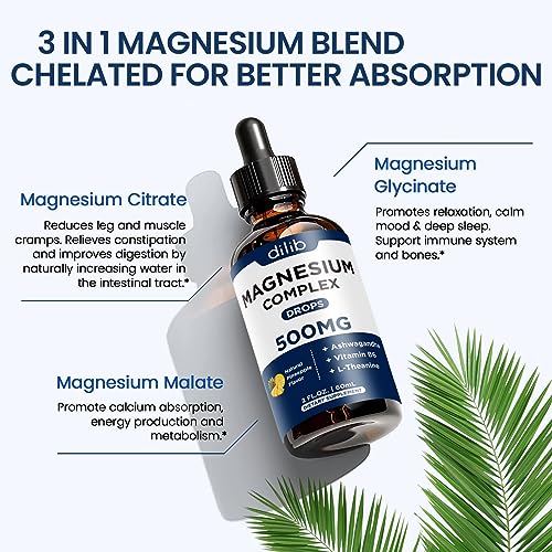 Triple Magnesium Complex Supplement-Magnesium Glycinate, Citrate, Malate Liquid Drops dilibBuy Supplements Australia