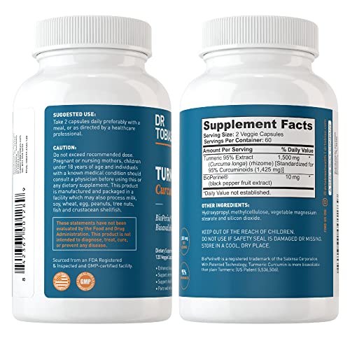 Dr. Tobias Turmeric Curcumin Supplement with BioPerine & Black Pepper, Extra Strength Dr. TobiasBuy Supplements Australia