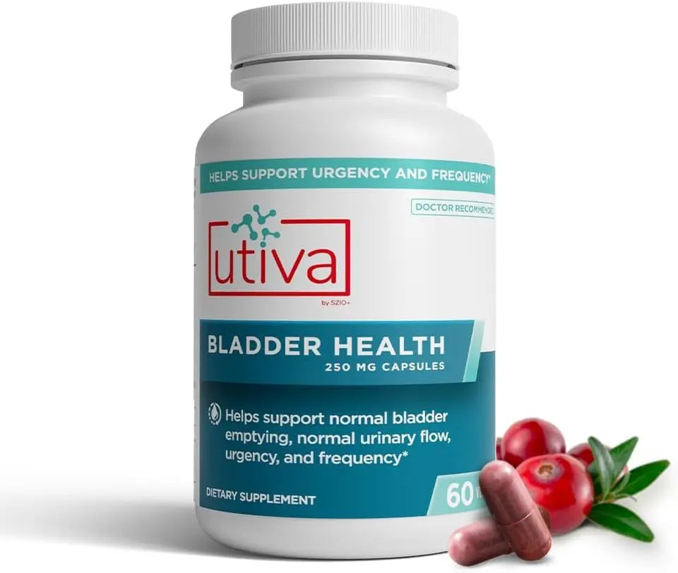 Szio+ Utiva Bladder Health - Control Supplement for Overactive Bladder and Lower Urinary Tract Health - Clinically Proven to Reduce Frequency and Urgency - 60 Capsules Szio+Buy Supplements Australia