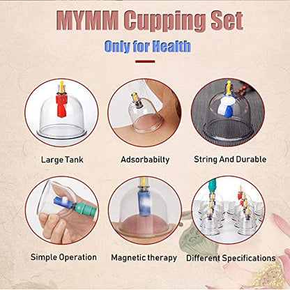 MYMM 12 Cupping Cups Sets Biomagnetic Traditional Professional Chinese Therapy Massage MYMMBuy Supplements Australia
