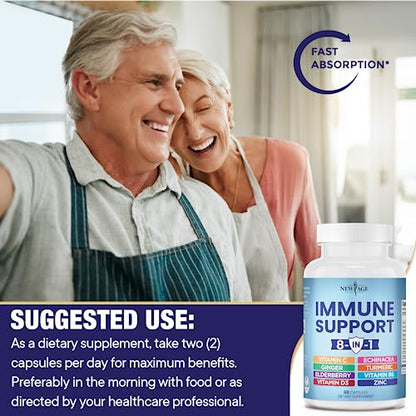 NEW AGE 8 in 1 Immune Support Booster Supplement with Echinacea, Vitamin C and Zinc NEW AGEBuy Supplements Australia