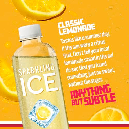 Sparkling Ice, Classic Lemonade Sparkling Water, Zero Sugar Flavored Water Sparkling ICEBuy Supplements Australia