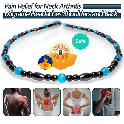 Magnetic Therapy Necklace Hematite Necklace Black Obsidian Aquamarine Magnetic Necklace HionBuy Supplements Australia